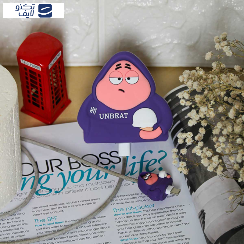 محافظ کابل سانیوان طرح عروسکی فانتزی پاتریک به همراه محافظ شارژر دیواری مجموعه 4 عددی