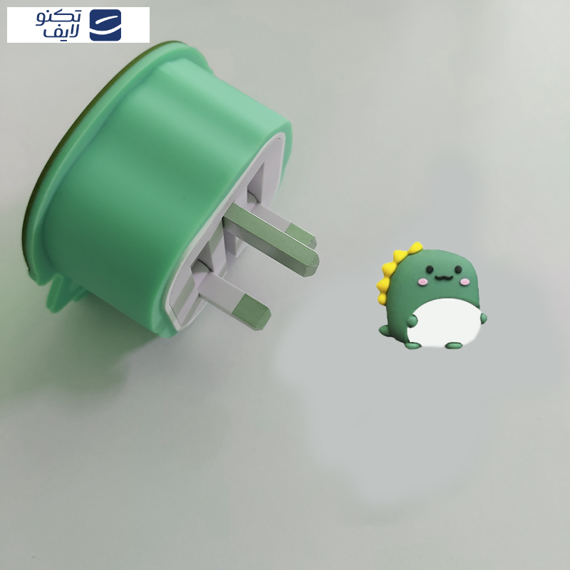 محافظ کابل و محافظ شارژر دیواری طرح فانتزی مدل دایناسور کد202 مناسب شارژر 20 وات اپل مجموعه 4 عددی