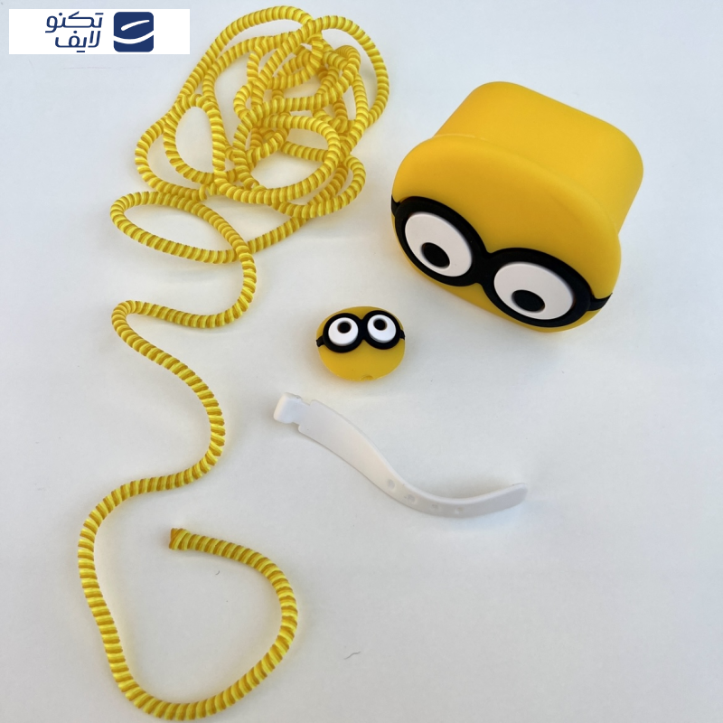 کاور مدل محافظ کابل و شارژر طرح مینیون‌ مجموعه ۴ عددی مناسب برای شارژر 20W اپل