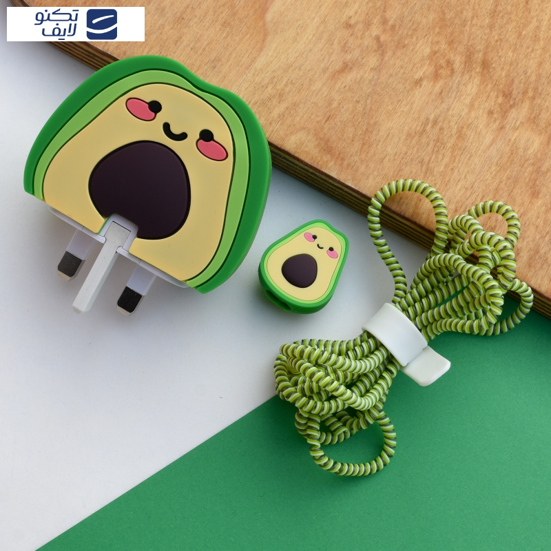 محافظ کابل وال کیس طرح اواکادو به همراه محافظ شارژر دیواری 25 وات سامسونگ مجموعه 4 عددی