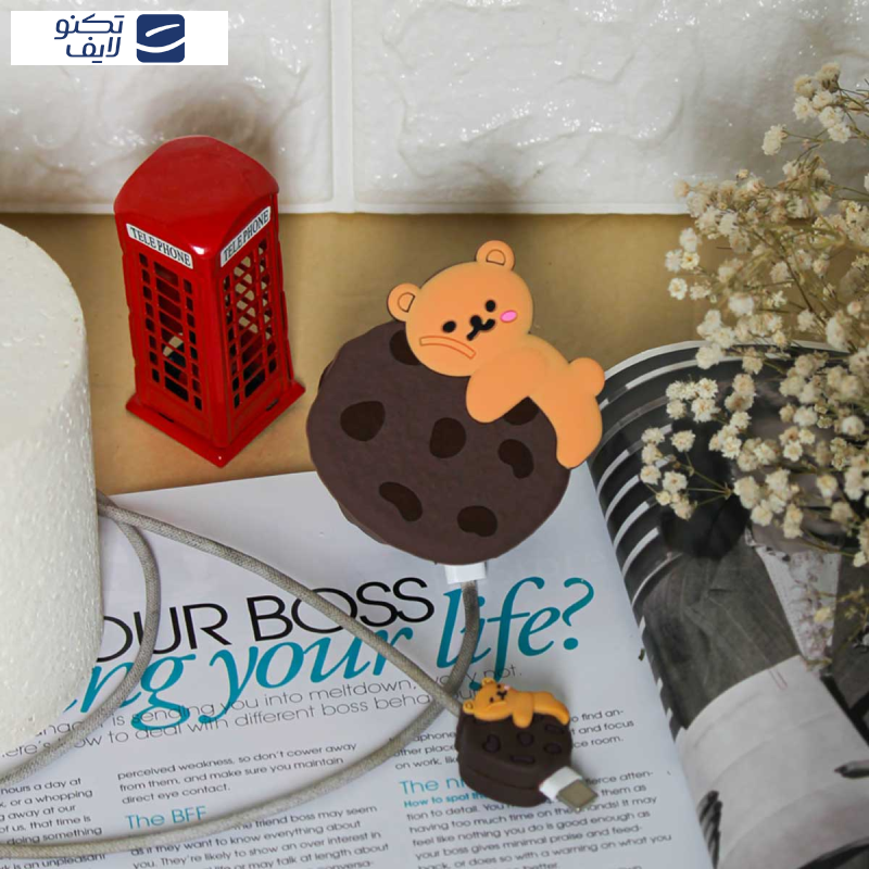 محافظ کابل و شارژر دیواری سانیوان طرح عروسکی فانتزی کوکی مجموعه 4 عددی