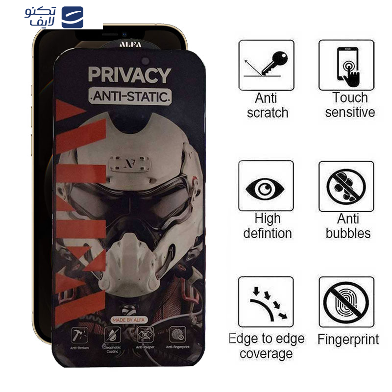 محافظ صفحه نمایش حریم شخصی اپیکوی مدل Alpha مناسب برای گوشی موبایل اپل iphone 12 Pro Max