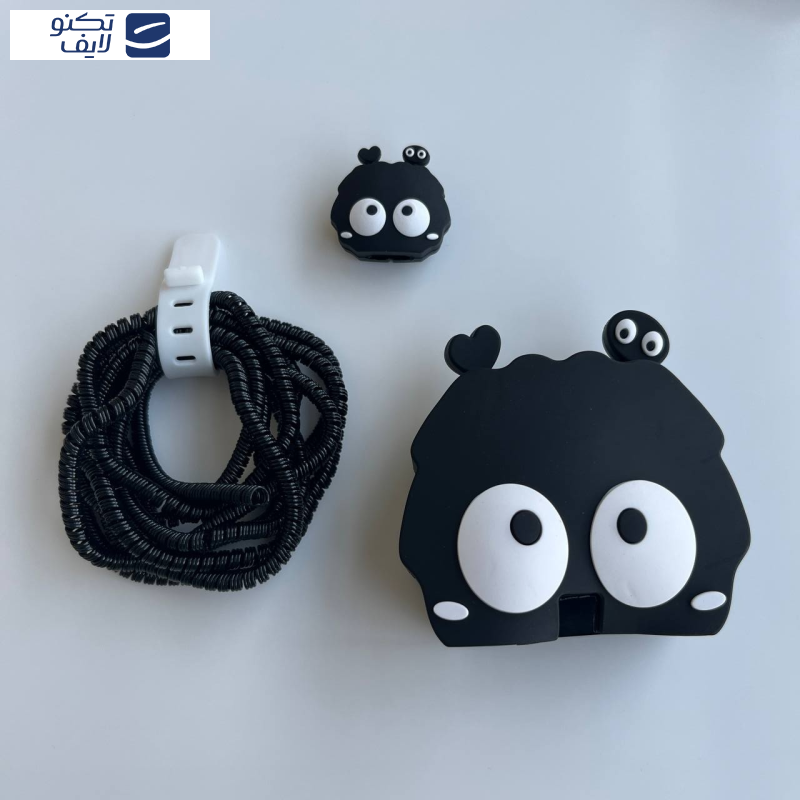 محافظ کابل طرح فانتزی مدل هپل به همراه محافظ شارژر دیواری مجموعه 4 عددی
