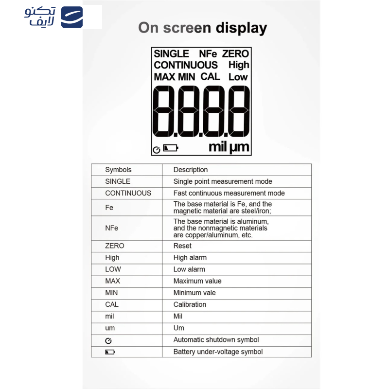 ضخامت سنج رنگ دیجیتال مستک مدل CT02C