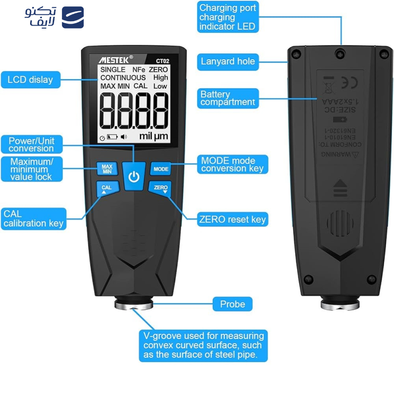 ضخامت سنج رنگ دیجیتال مستک مدل CT02