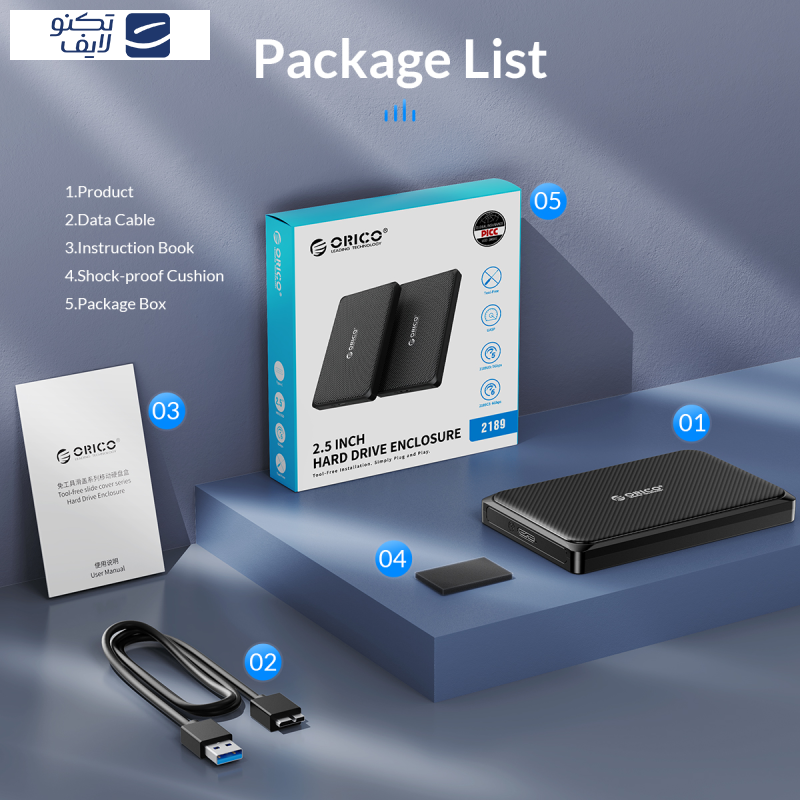 قاب هارددیسک اکسترنال 2.5 اینچی اوریکو مدل 2189U3-V1