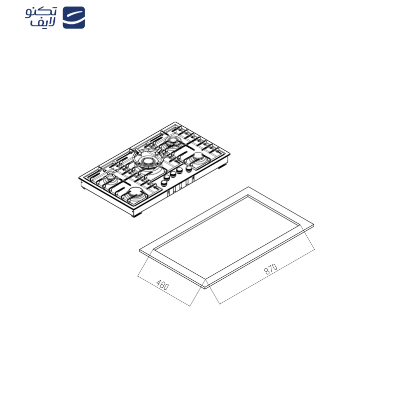 اجاق گاز صفحه‌ای کن مدل پولاریس مولتی استپ