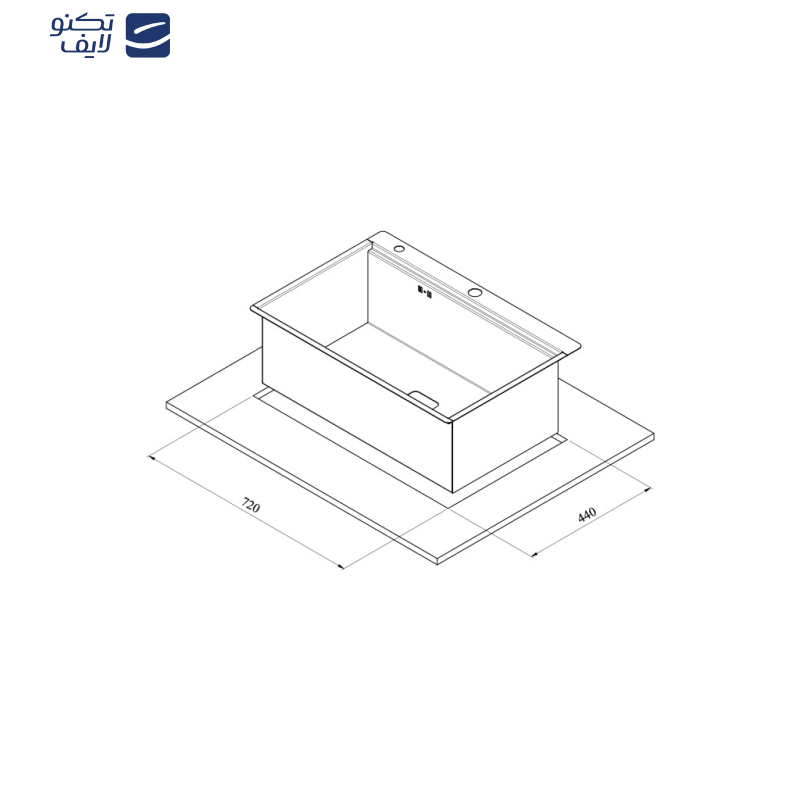 سینک ظرفشویی استیل توکار یک لگنه کن مدل BCN74
