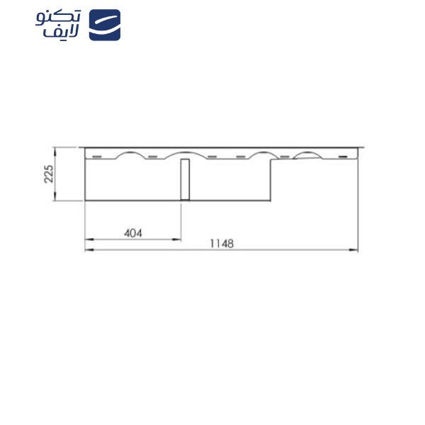 سینک ظرفشویی استیل توکار دو لگنه کن مدل BCN306