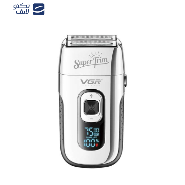 ماشین اصلاح موی صورت وی جی ار مدل V_332، اصلاح به صورت فویلی، صفر زن، منبع انرژی باتری قابل شارژ، تکنولوژی اصلاح به صورت برش چرخشی، به همراه برس تمیزکننده، جنس تیغه از استیل ضد زنگ