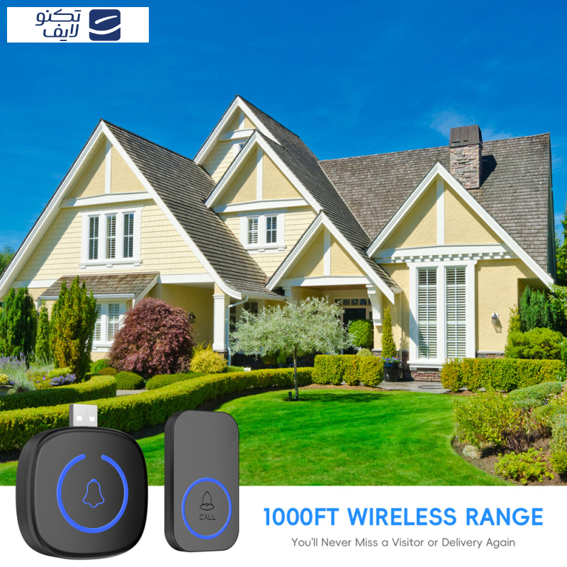زنگ بی سیم مدل هوشمند درب کد ZA2 به همراه دو شستی
