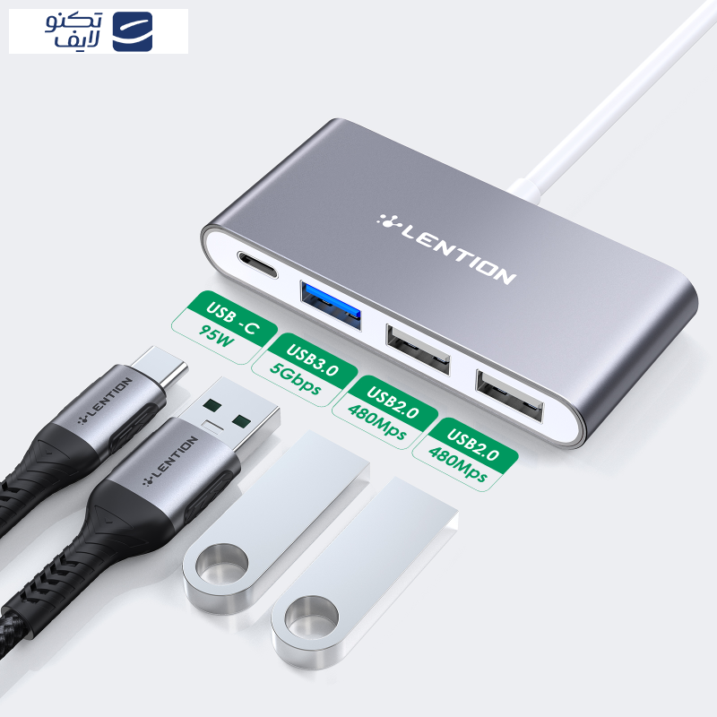   هاب 4 پورت USB-C لنشن مدل c13