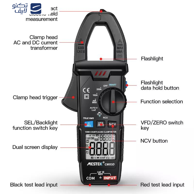 مولتی متر کلمپی دیجیتال مستک مدل CM83D