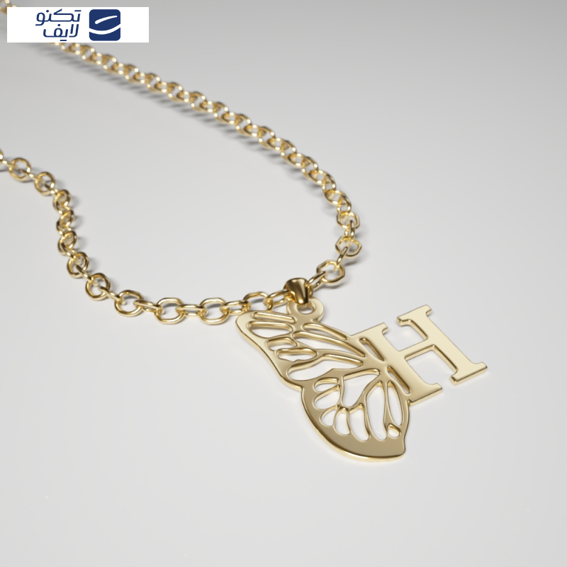 آویز گردنبند طلا 18 عیار زنانه مدوپد مدل H کد kc18888