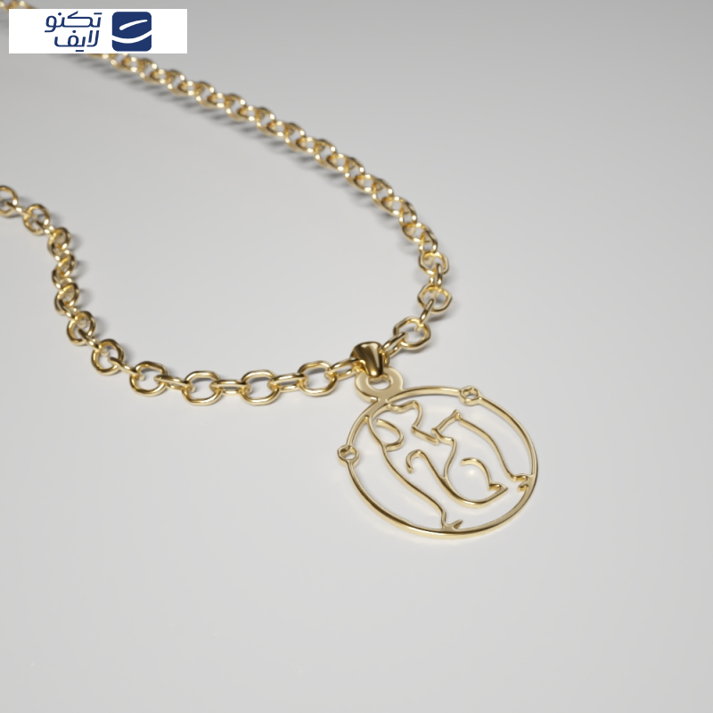 آویز گردنبند طلا 18 عیار زنانه مدوپد مدل  سگ و گربه کد kc18789