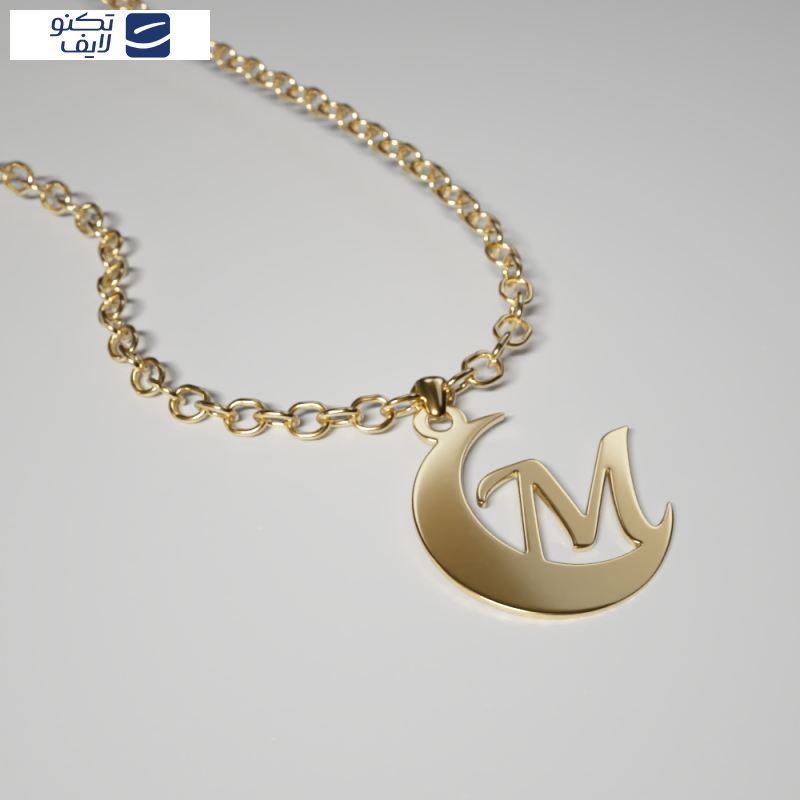 آویز گردنبند طلا 18 عیار زنانه مدوپد مدل M کد kc18991