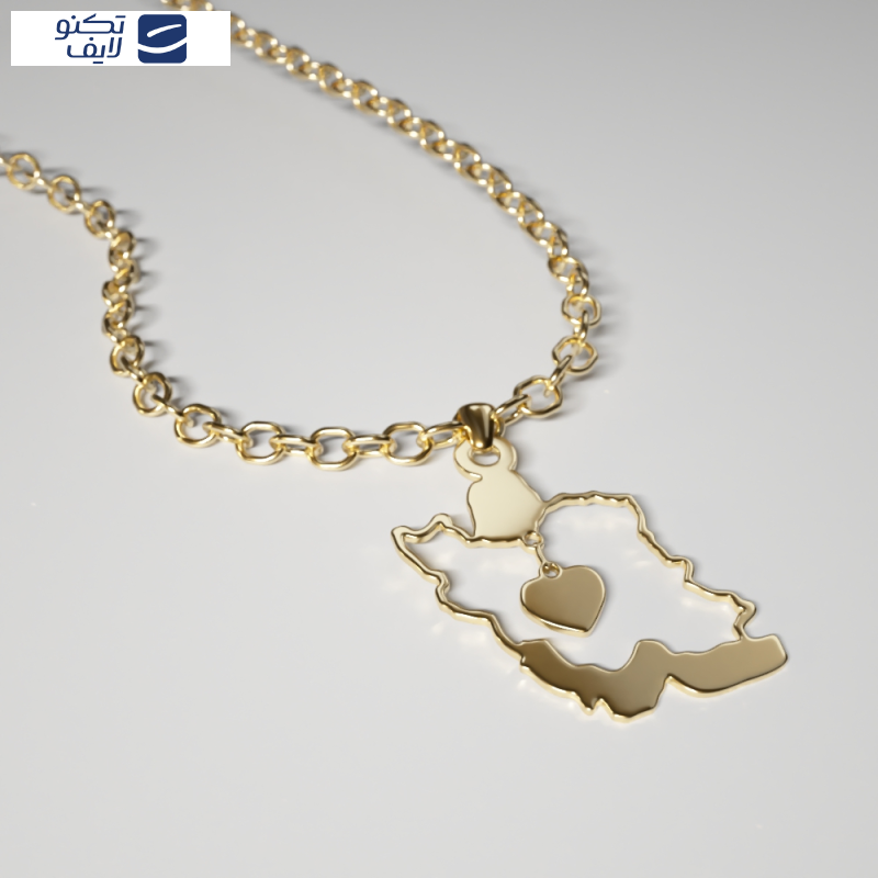 آویز گردنبند طلا 18 عیار زنانه مدوپد مدل  نقشه ایران و کد kc18706