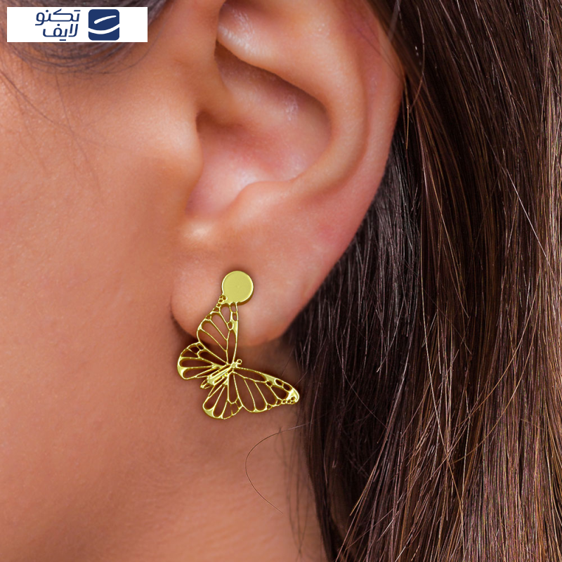 گوشواره طلا 18 عیار زنانه مدوپد مدل پروانه کد GA1-13038