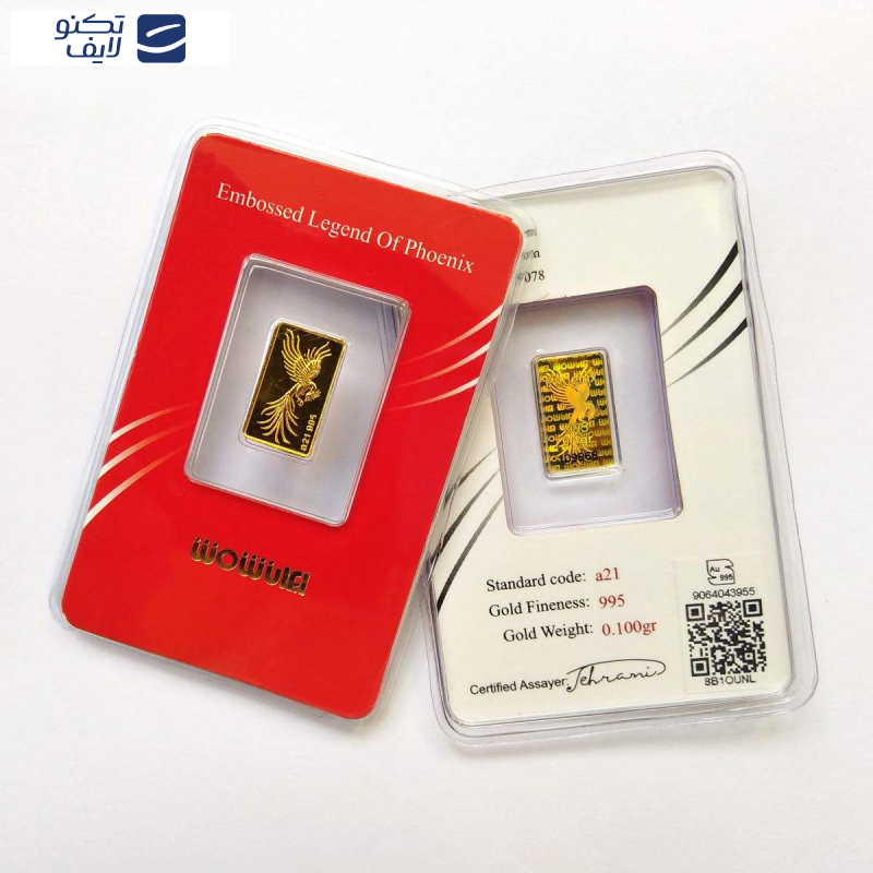 شمش طلا 24 عیار ایران‌شمش مدل سیمرغ کد 1000