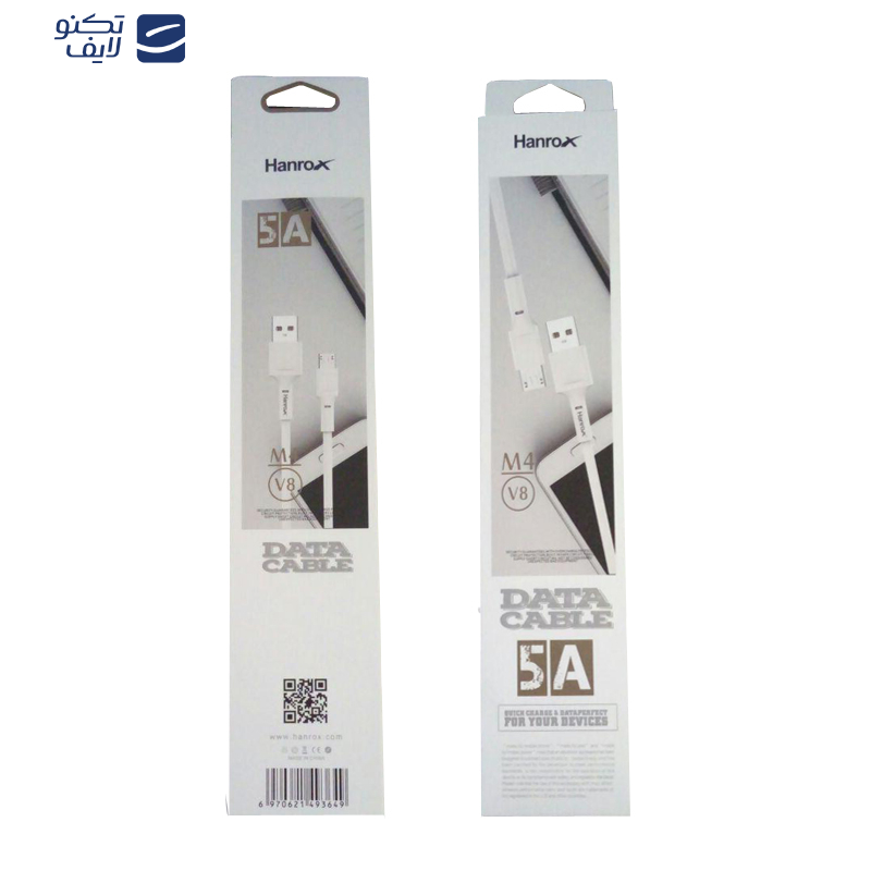 کابل تبدیل USB به microUSB هانروکس مدل M4 طول 1 متر