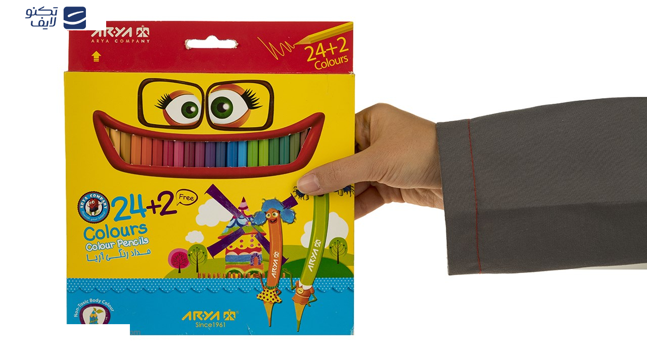 مداد رنگی 2+24 رنگ آریا مدل 3017