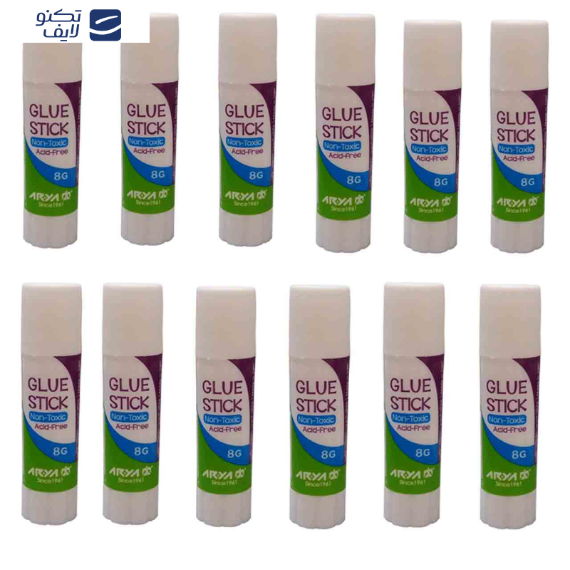 چسب ماتیکی آریا کد A8 بسته 12 عددی