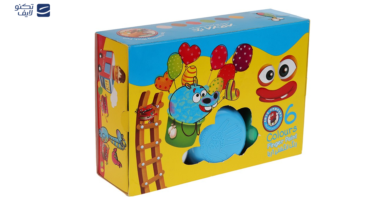 رنگ انگشتی 6 رنگ آریا مدل 7003- حجم 300 میلی لیتر