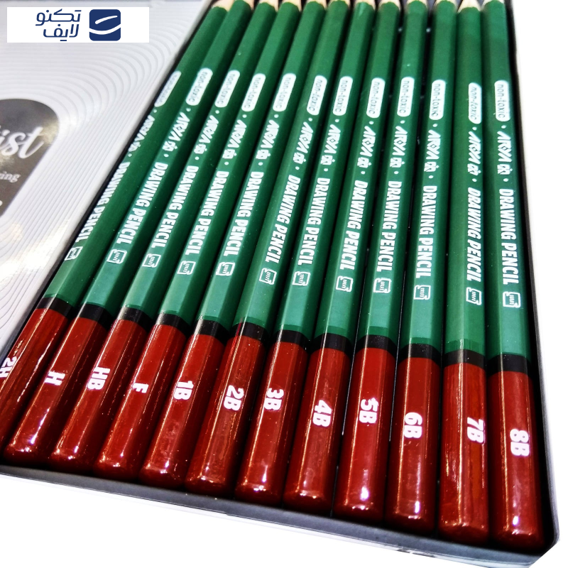 مداد طراحی آریا مدل Artist کد 002-3075 مجموعه 12 عددی