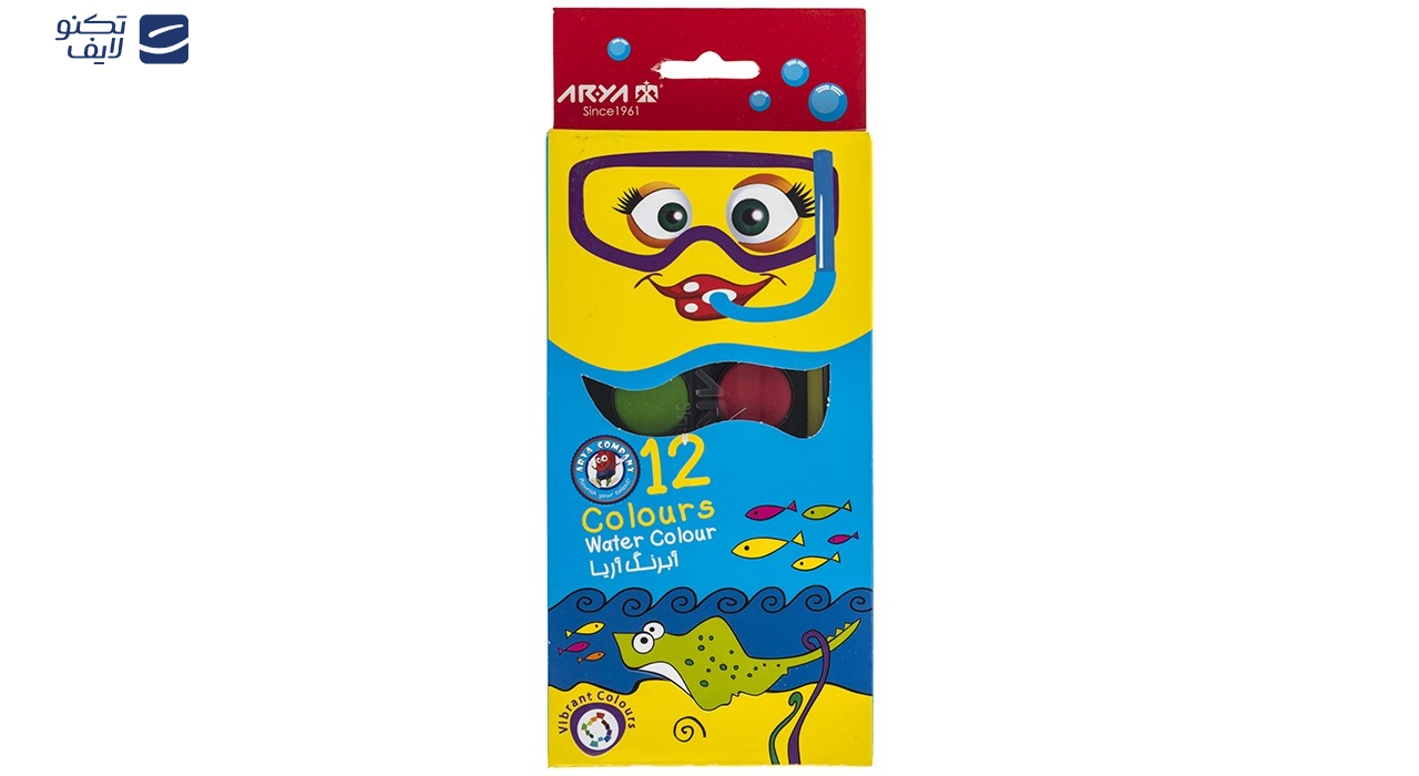 آبرنگ 12 رنگ آریا کد 1-5008