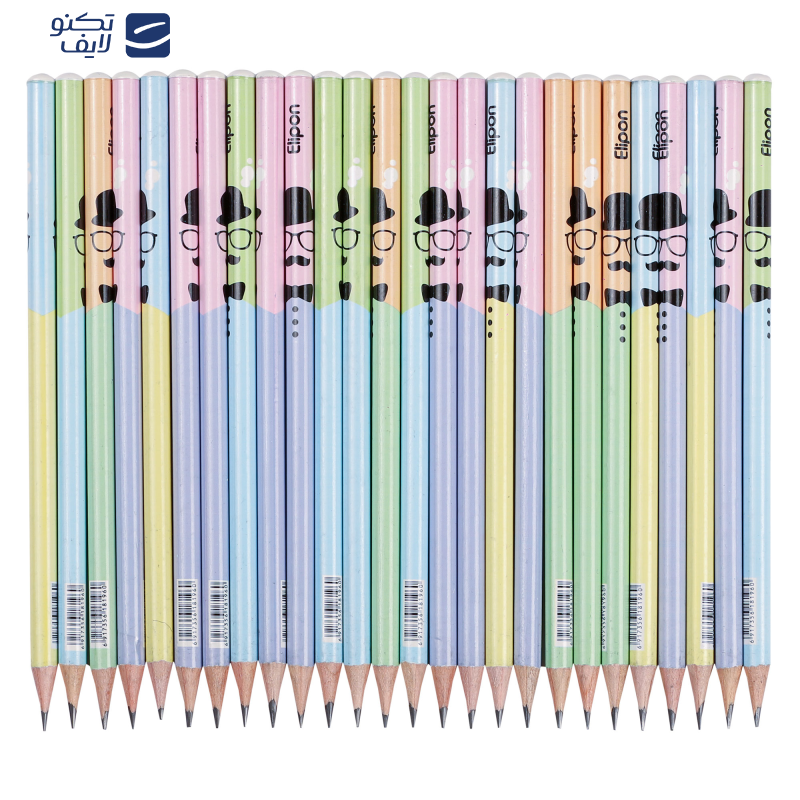 مداد مشکی الیپون مدل فانتزی گرد ماگ کد 8101913 بسته 72 عددی 