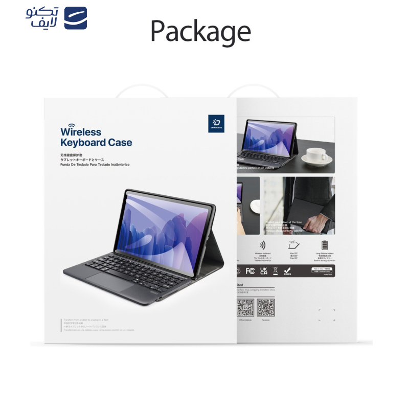 کیف کیبورددار دوکس دوکیس مدل TKSeries  مناسب برای تبلت Samsung Galaxy Tab S9 FE Plus-12.4 Inch