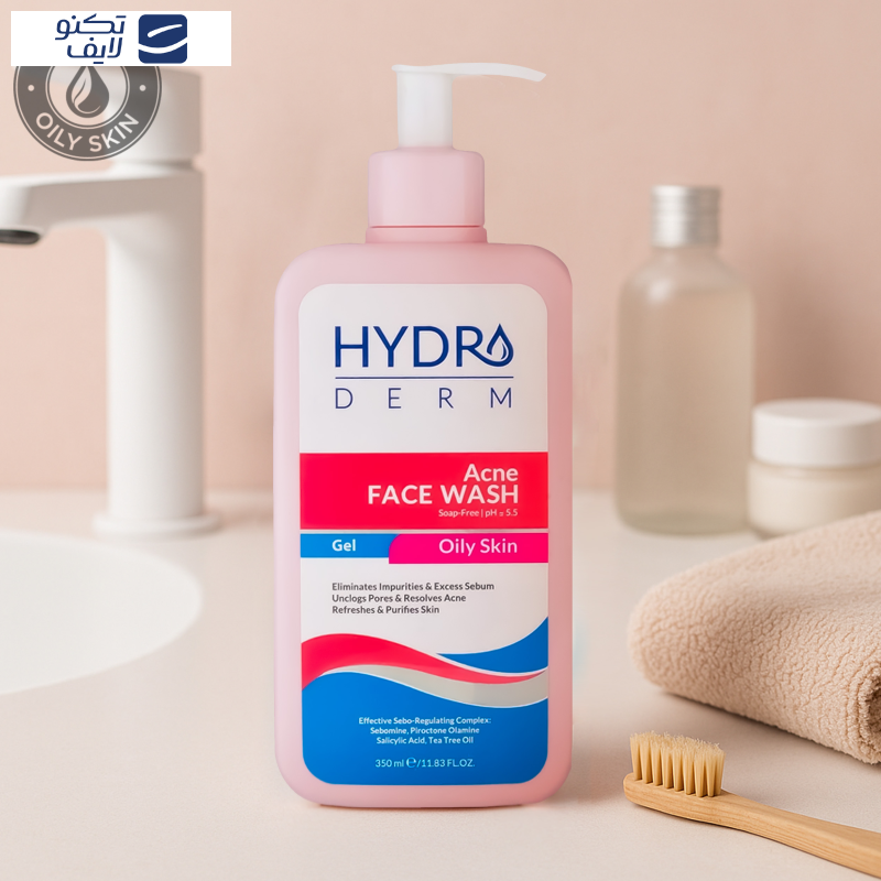 ژل شست‌وشوی صورت هیدرودرم مدل Acne مناسب پوست‌های چرب حجم 350 میلی‌لیتر