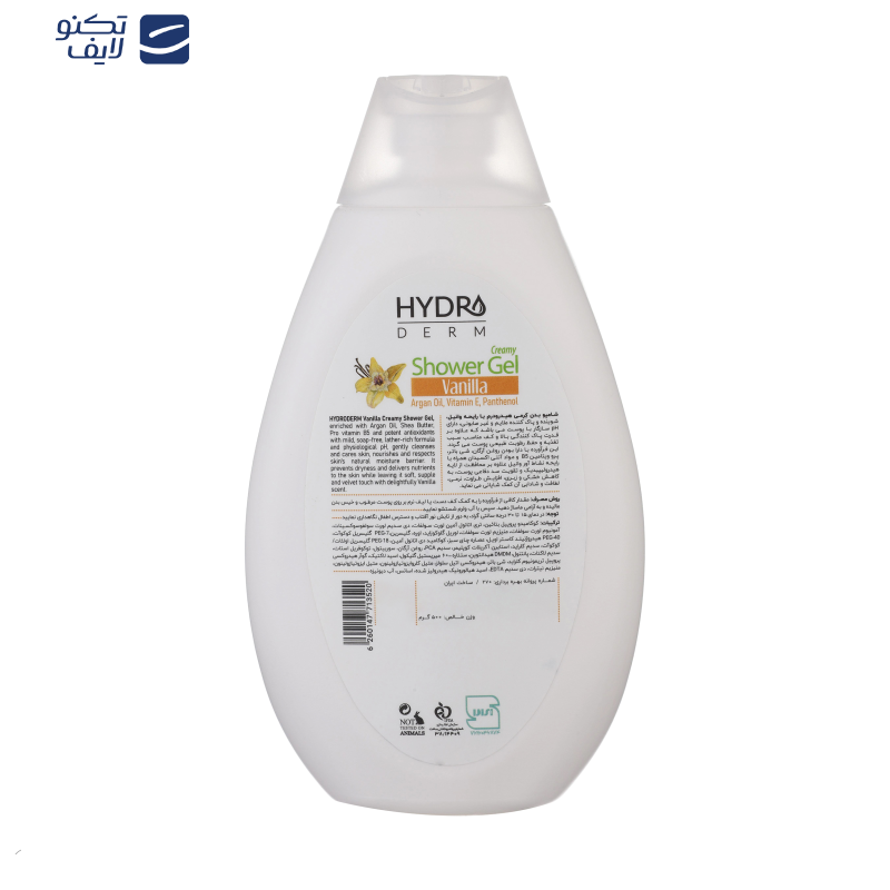 شامپو بدن کرمی هیدرودرم مدل Vanilla مناسب انواع پوست حجم 500 میلی لیتر