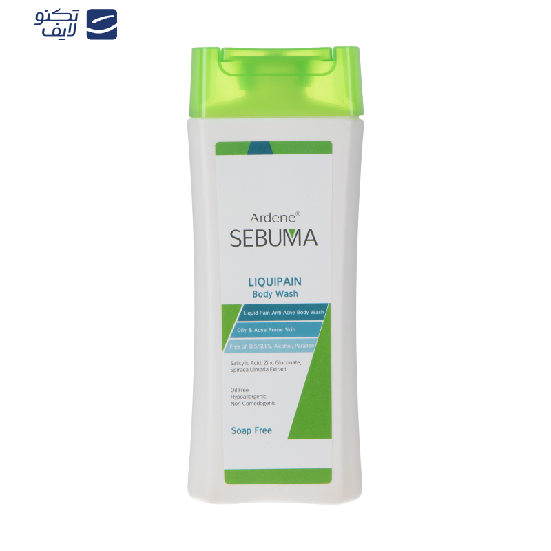 مایع شوینده غیر صابونی بدن آردن سبوما مدل Liquipain مناسب پوست های چرب حجم 250 میلی لیتر