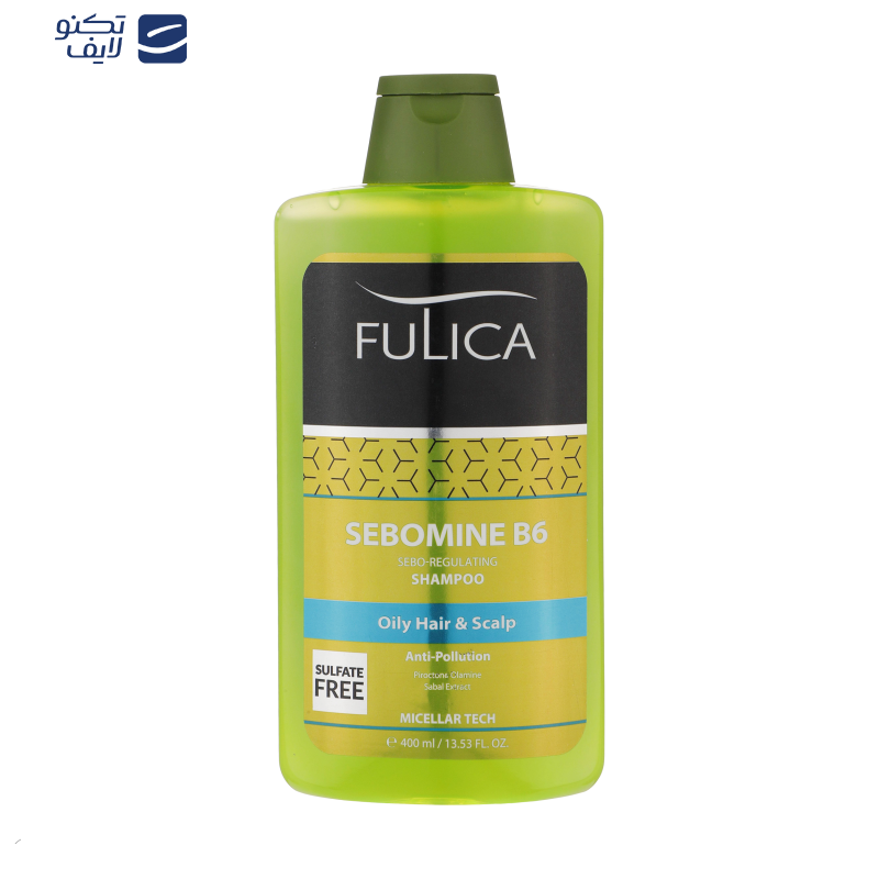 شامپو مو فولیکا مدل SEBOMINE B6 مناسب موهای چرب حجم 400 میلی‌لیتر