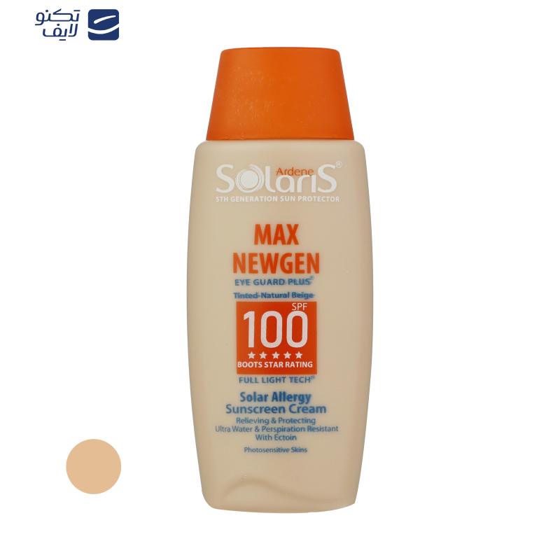 کرم ضدآفتاب رنگی آردن سولاریس SPF100 مدل Max Newgen، مناسب پوست‌های حساس، حجم 100 میلی‌لیتر