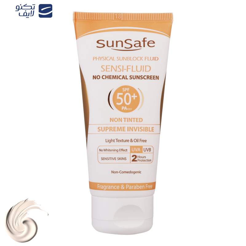 کرم ضدآفتاب سان‌سیف مدل سنسی فلوئید +SPF50، حجم 50 میلی‌لیتر