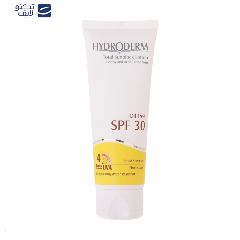 لوسیون ضدآفتاب هیدرودرم سری فاقد چربی SPF30، حجم 75 میلی‌لیتر