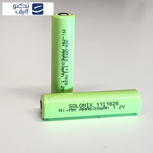 باتری نیم قلمی قابل شارژ سولونیکس مدل Ni-MH 600mAh FLAT مجموعه 4 عددی