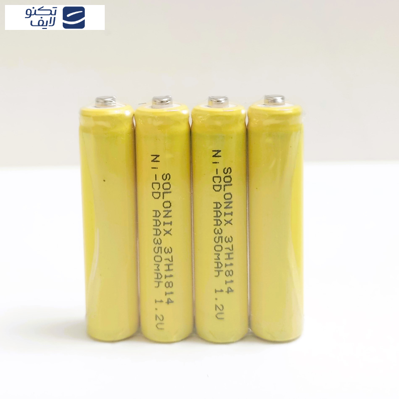 باتری شارژی نیم قلمی سولونیکس مدل صنعتی Ni-Cd مجموعه 4 عددی