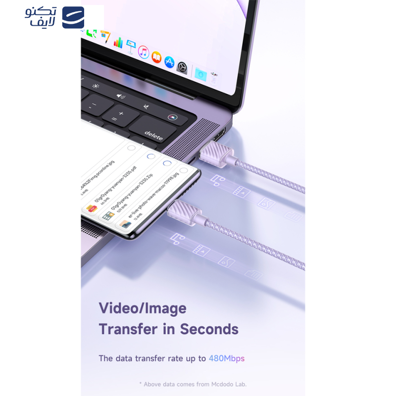 کابل USB به USB-C مک دودو مدل CA-3650 طول 1.2 متر کابل USB به USB-C مک دودو مدل CA-3650 طول 1.2 متر