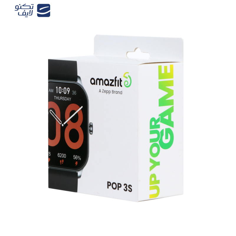 ساعت هوشمند امیزفیت مدل Pop 3S دارای قابلیت های کنترل موسیقی (Music Player)، قابلیت مکالمه از طریق بلوتوث بند سیلیکون
