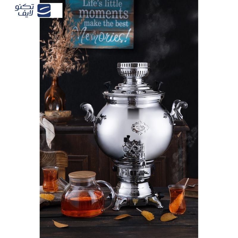 سماور گازسوز عالی نسب مدل Sahand Simin ظرفیت 8 لیتر