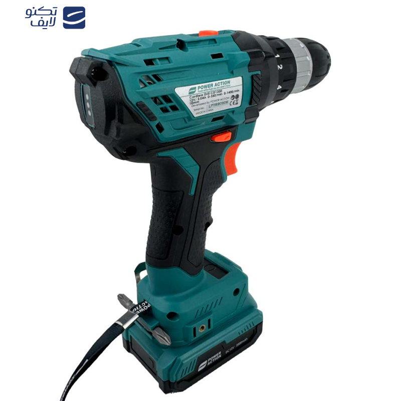 دریل پیچ گوشتی 10 میلی متری 12 ولت پاور اکشن مدل CD1200