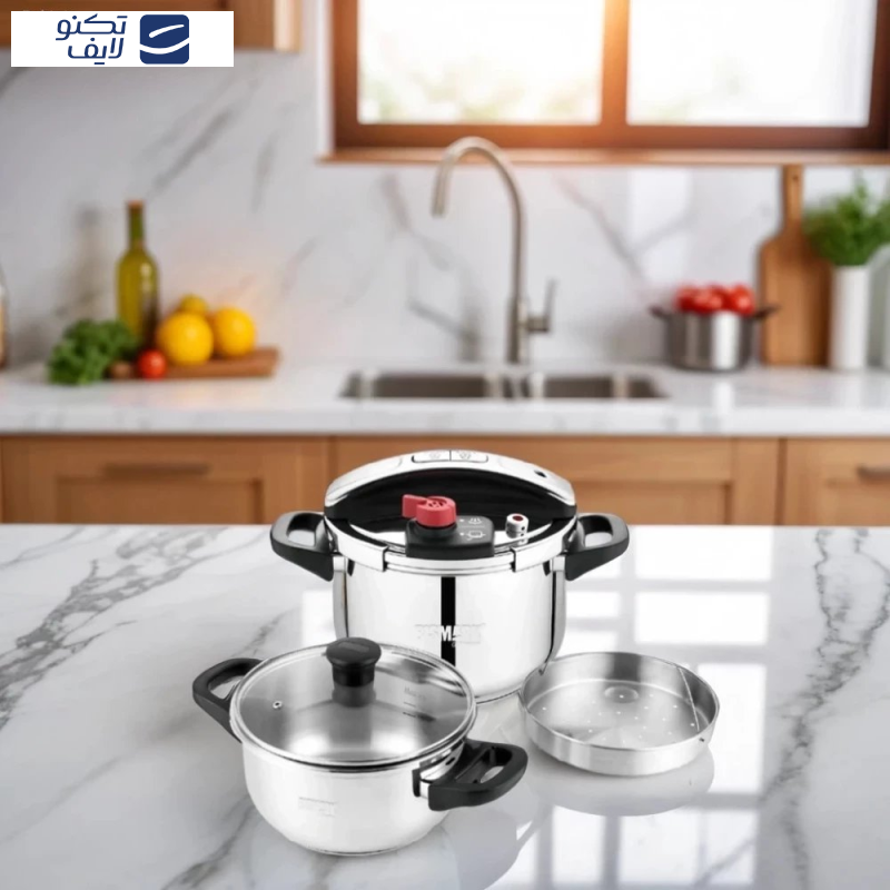 زودپز دوقلو بیسمارک مدل BM220 گنجایش 4 و7 لیتر زودپز دوقلو بیسمارک مدل BM220 گنجایش 4 و7 لیتر