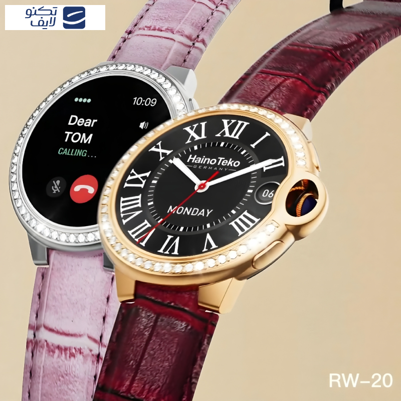 ساعت هوشمند 46 میلی متری هاینو تکو مدل RW-20 با بند چرمی ساعت هوشمند 46 میلی متری هاینو تکو مدل RW-20 با بند چرمی