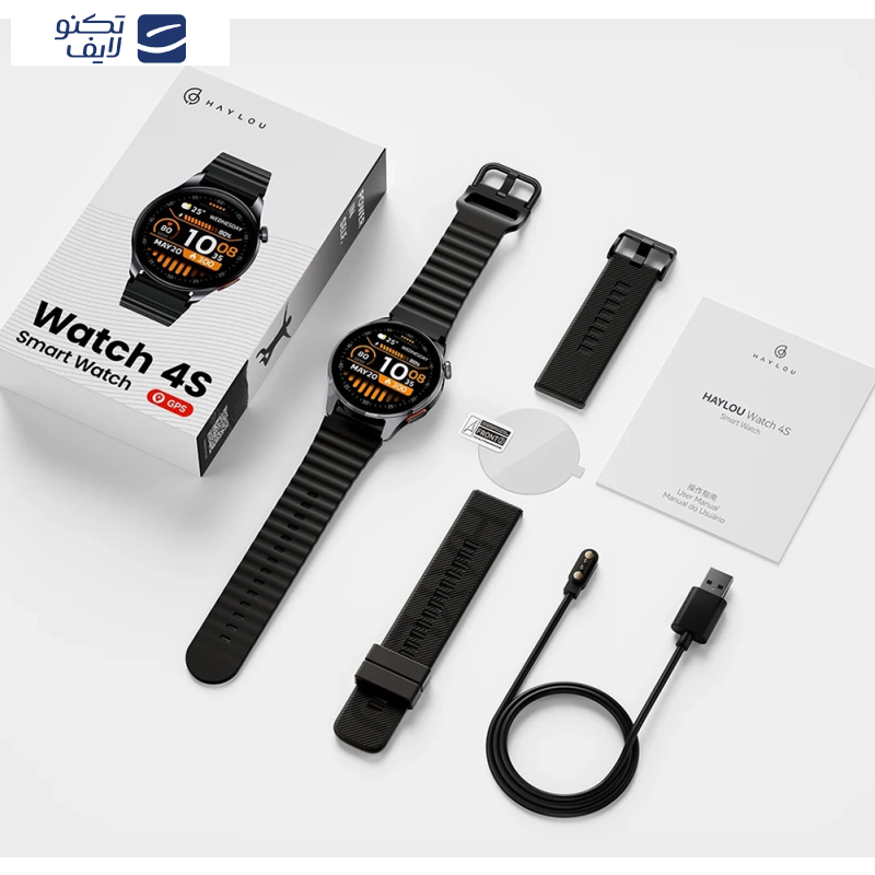 ساعت هوشمند 47 میلی‌متری هایلو مدل Watch 4S با بند سیلیکونی 