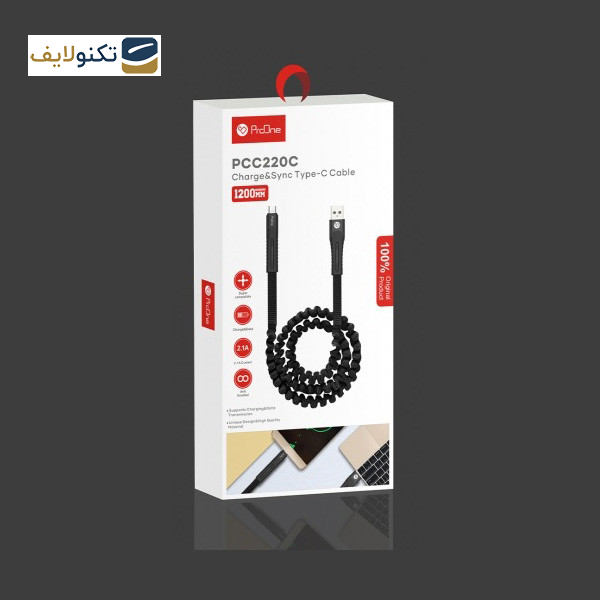  کابل تبدیل USB به USB-C پرووان مدل PCC220 طول 1.2 متر