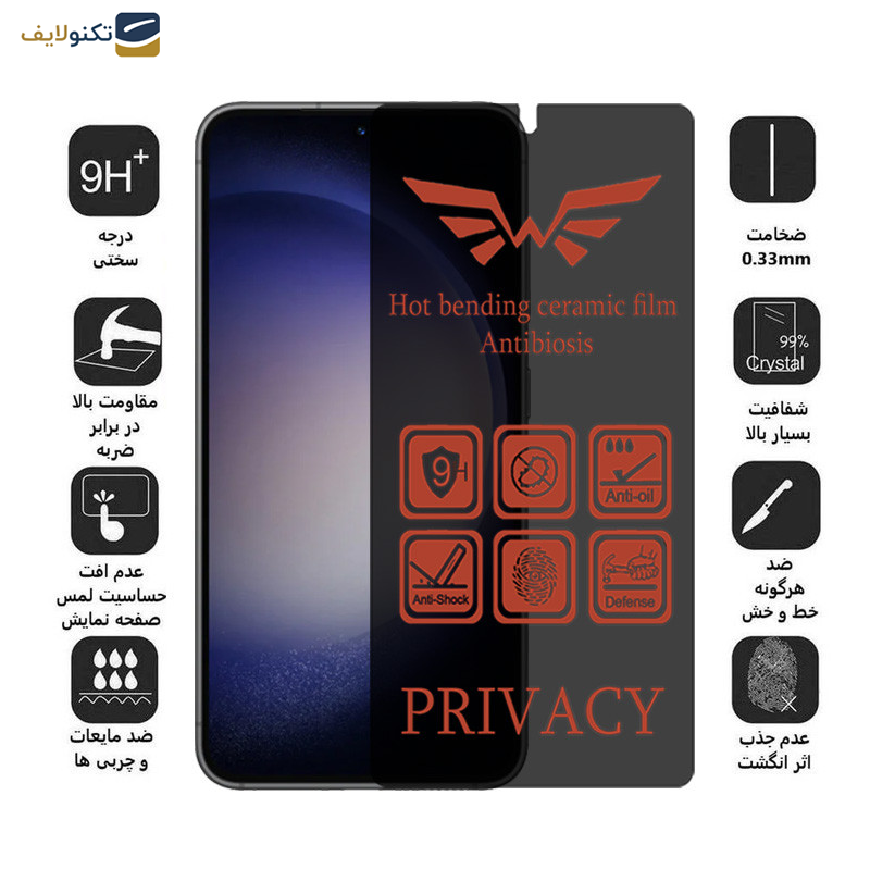 محافظ صفحه نمایش حریم شخصی اپیکوی مدل Nano-Privacy مناسب برای گوشی موبایل سامسونگ Galaxy S23 Plus/ S22 Plus