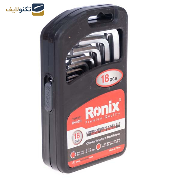 مجموعه 18 عددی آچار آلن و ستاره ای رونیکس مدل RX-2051 مجموعه 18 عددی آچار آلن و ستاره ای رونیکس مدل RX-2051